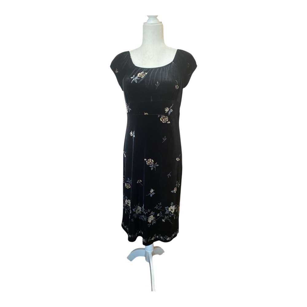 Girlfriends Womens Vintage Floral Y2K Dress Size Medium Velour Twee 90s Romantic
